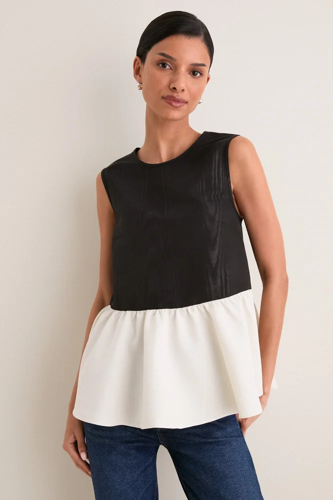 Black and Bone Iris Moire Top