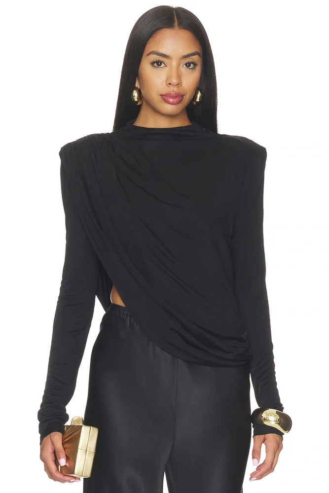The Draped Sheen Jersey Top