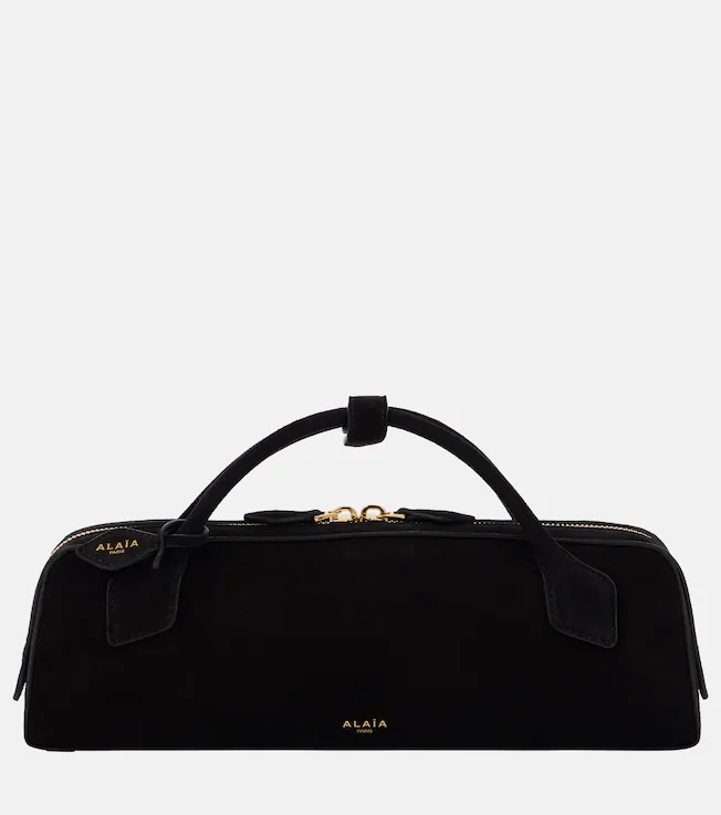 Le Teckel suede clutch