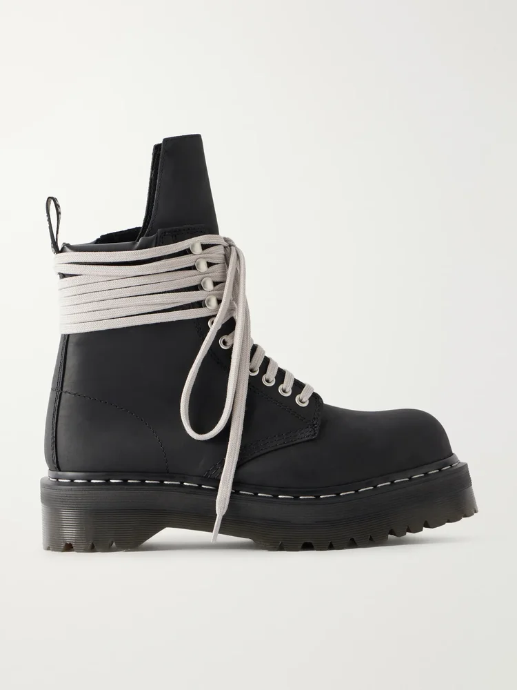 Rick Owens + Dr. Martens nubuck ankle boots