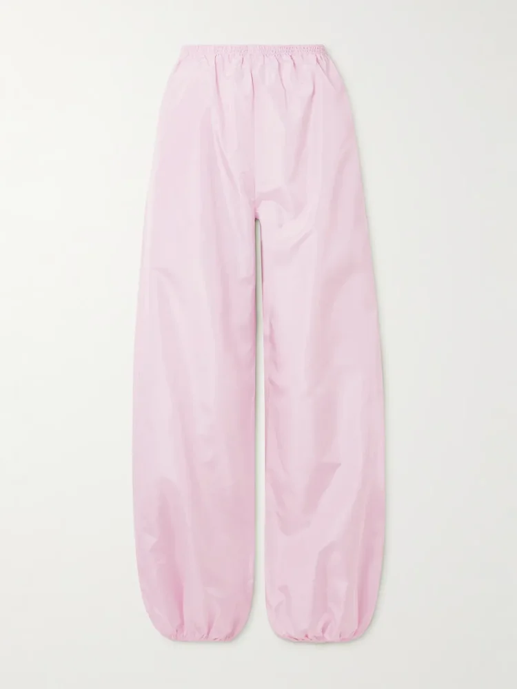 Silk-taffeta balloon track pants