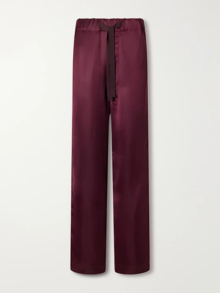 Satin wide-leg pants