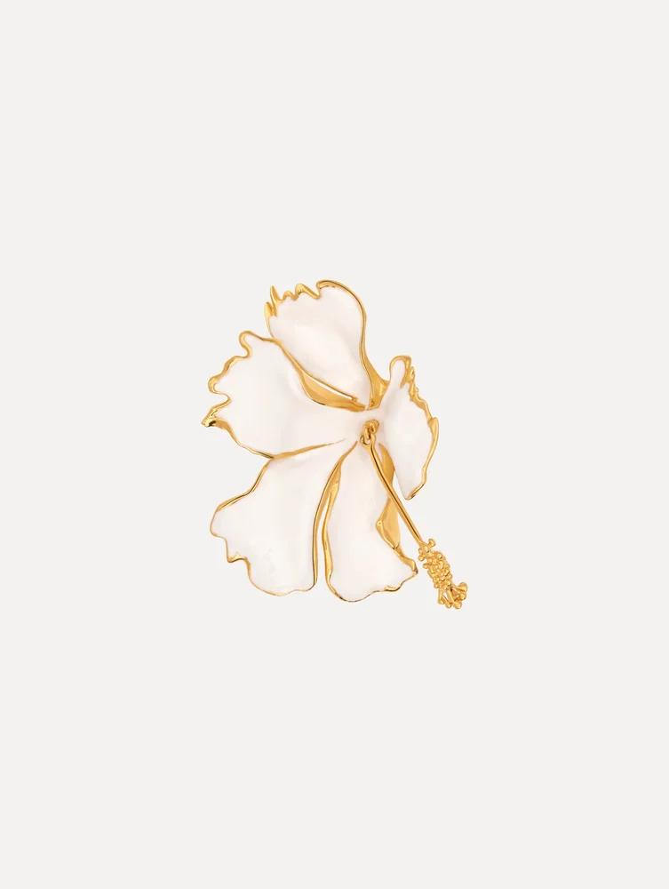 Enamel Folded Hibiscus Brooch