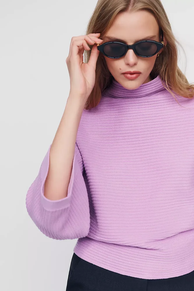 Mock Neck Wide Sleeve Sweater