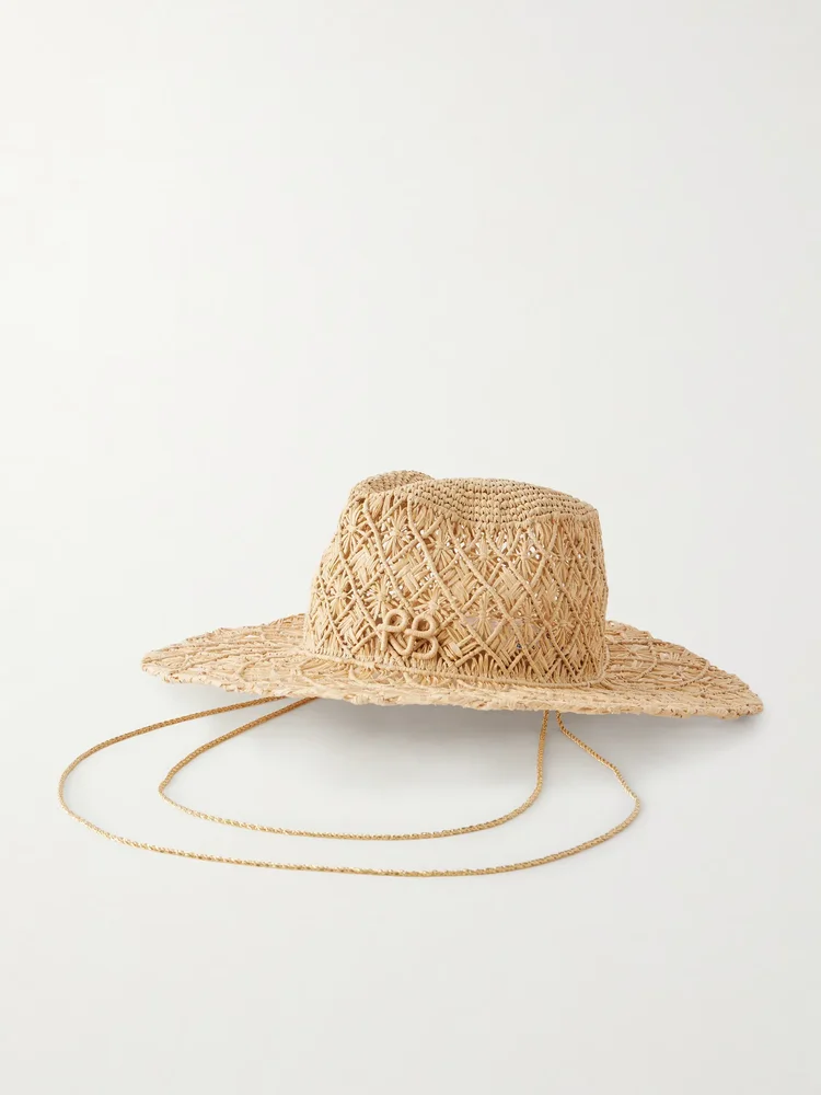 Embellished straw fedora
