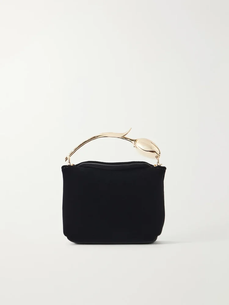 Bloom micro velvet top-handle bag