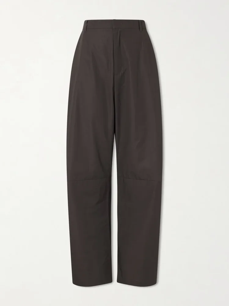 Barrel-Leg Cotton Trousers