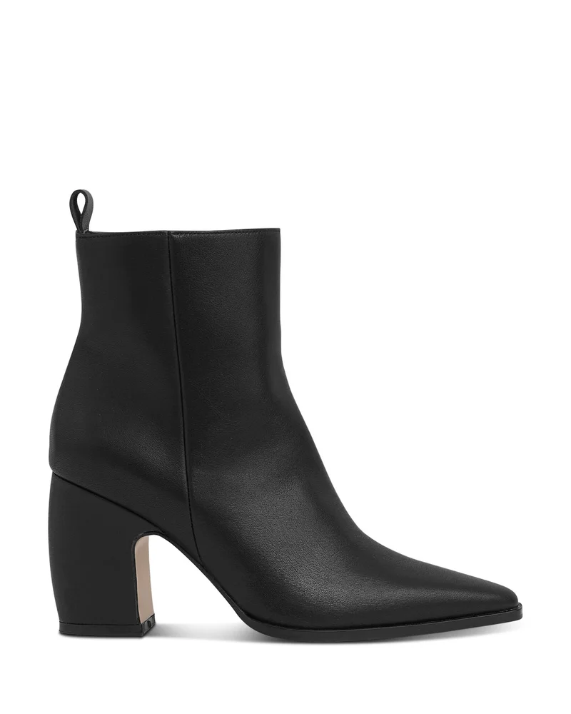 Amy Almond Toe Taupe Block Heel Ankle Boots