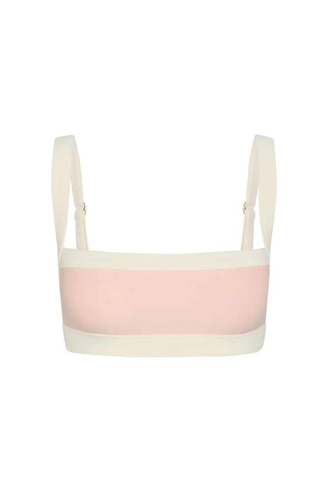 Outpost Bra - Heather Powder Pink/Ivory