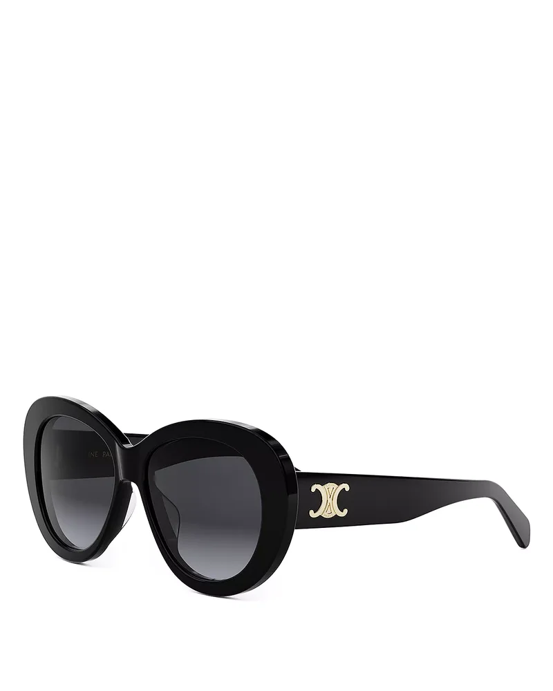 Triomphe Black Butterfly Sunglasses, 55mm