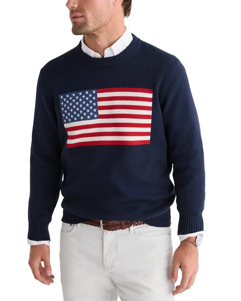 American Flag Crewneck Sweater