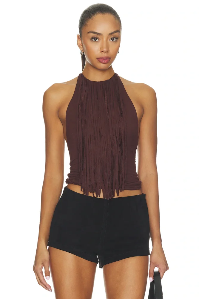 Leigh Fringe Halter Top