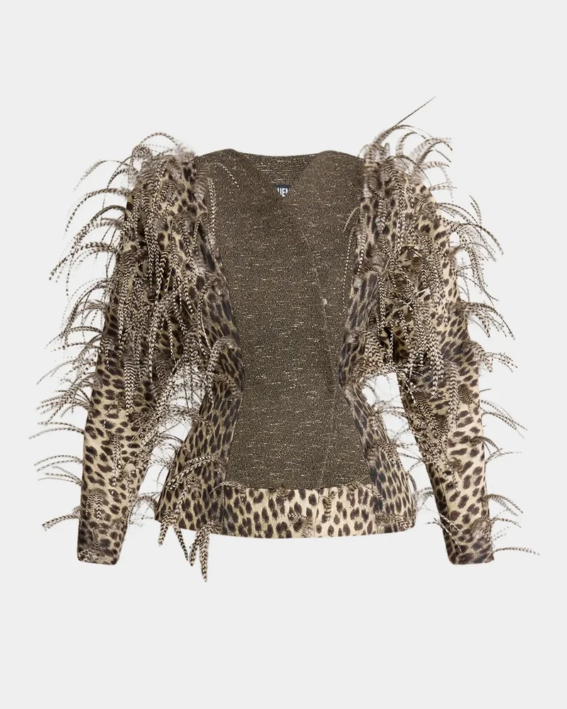 The Paloma Leopard-Print Embellished Waisted Jacket