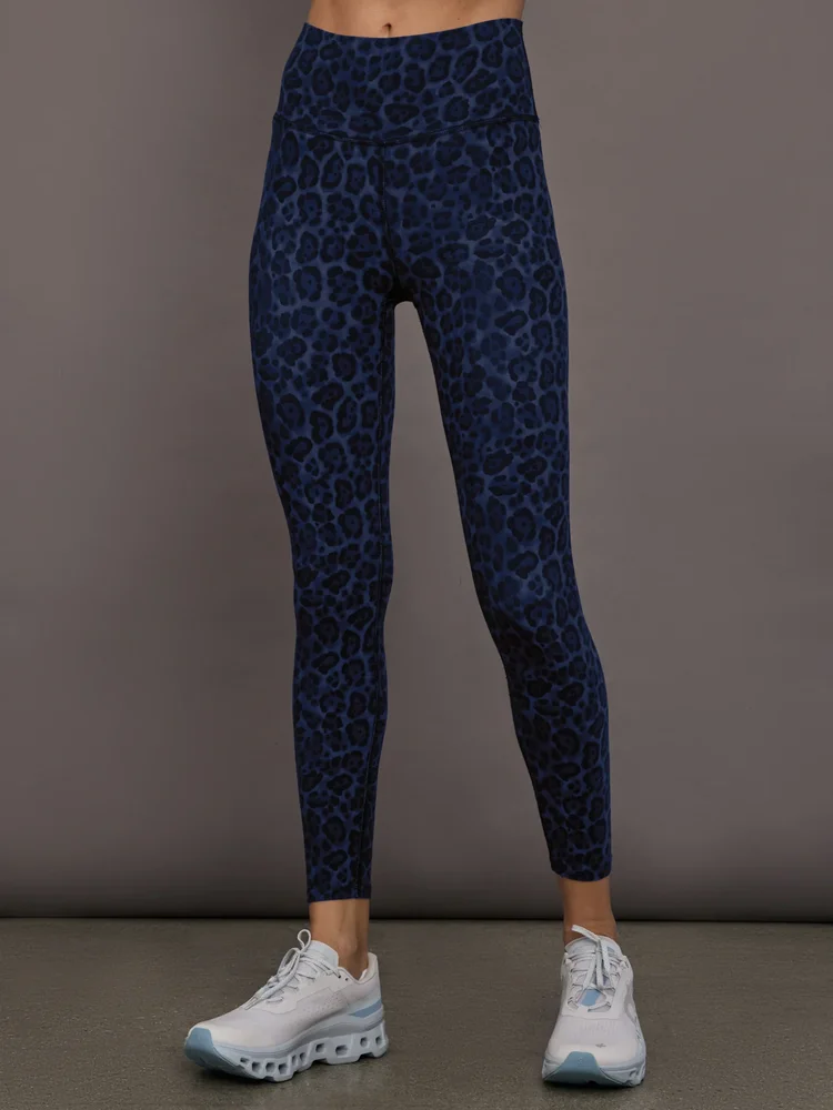 High Rise Legging in Melt, Navy Leopard