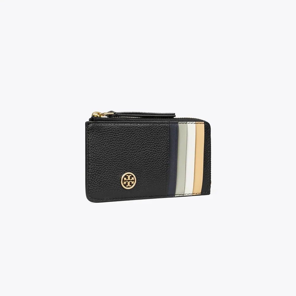 Robinson Pebbled Top-Zip Card Case