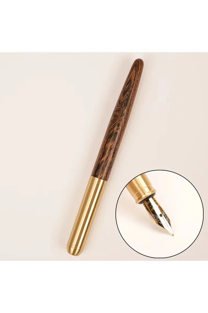 The Hemmingway Handmade Wood and Brass Fountain Pen