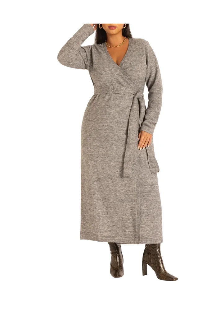 Sweater Wrap Dress