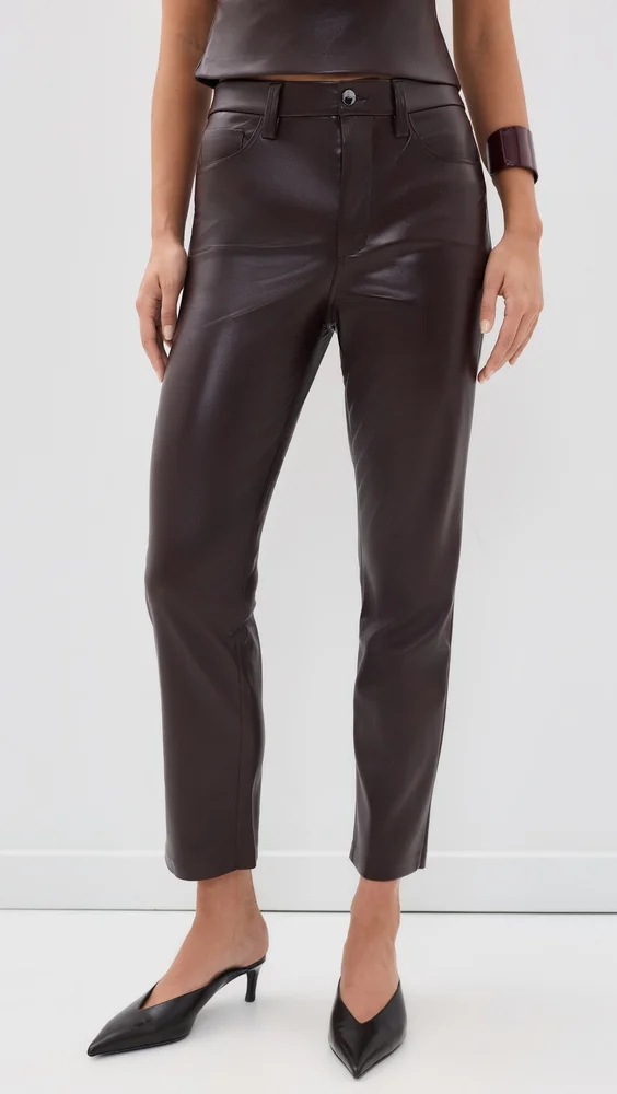 The Lyra Slim Ankle Vegan Leather Pants