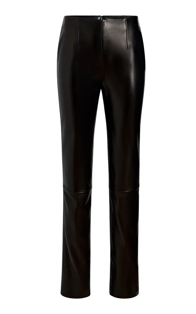 Ryden Plonge Leather Straight-Leg Pants