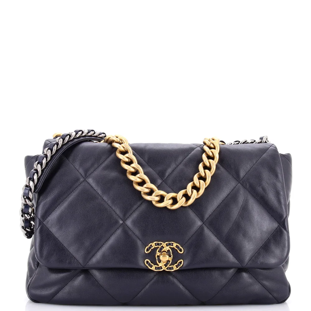 Pre-Owned 19 Flap Bag Quilted Leather Maxi