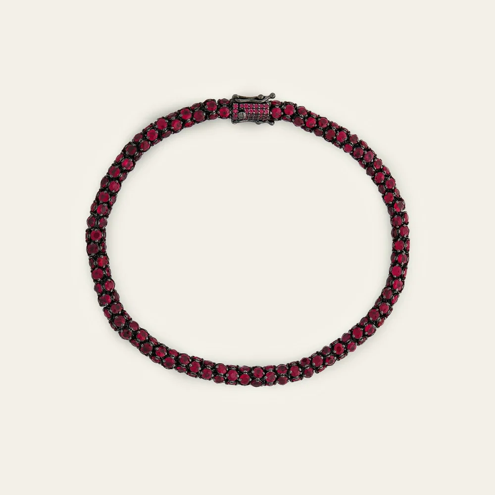 Snake Black Rhodium Ruby Bracelet