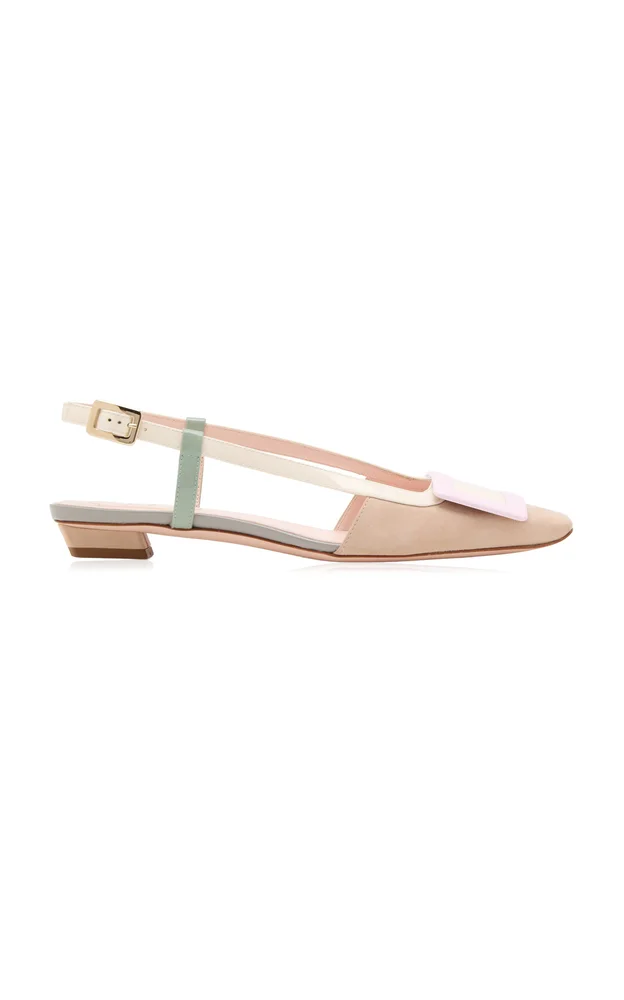 Belle Vivier Suede Slingback Flats