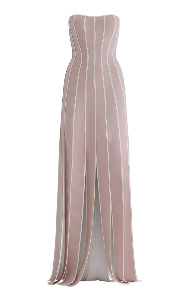 Sonorous Strapless Crepe Gown