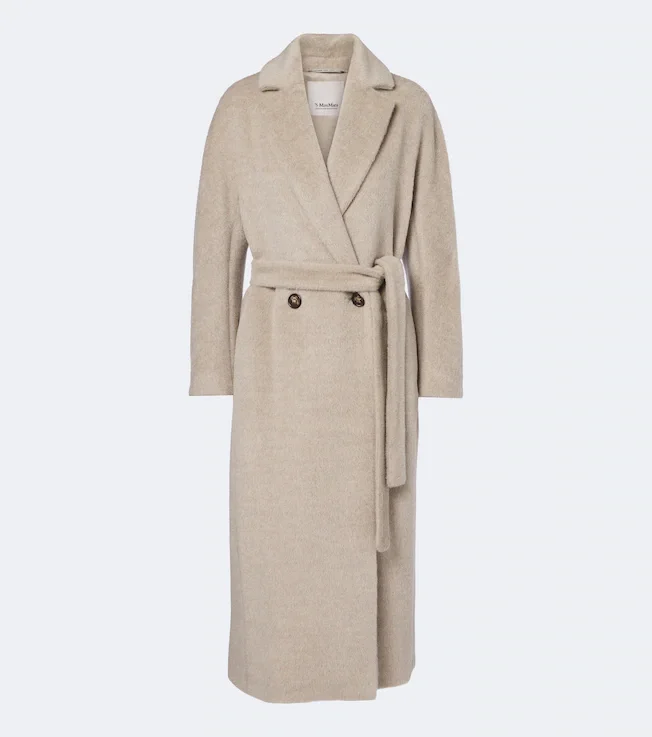 Alpaca and wool wrap coat