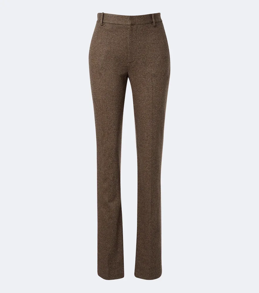 Wool, silk and cashmere straight pants