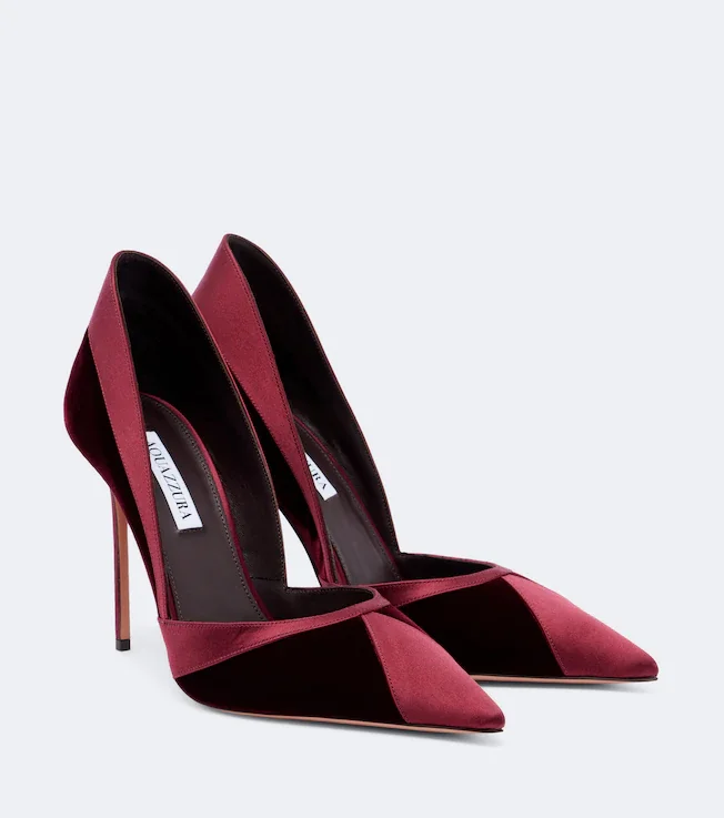 Shadow velvet and satin pumps