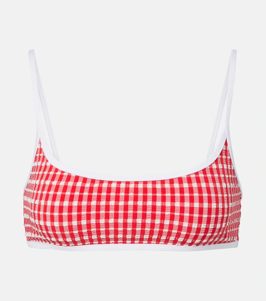 Muse Scoop gingham bikini top