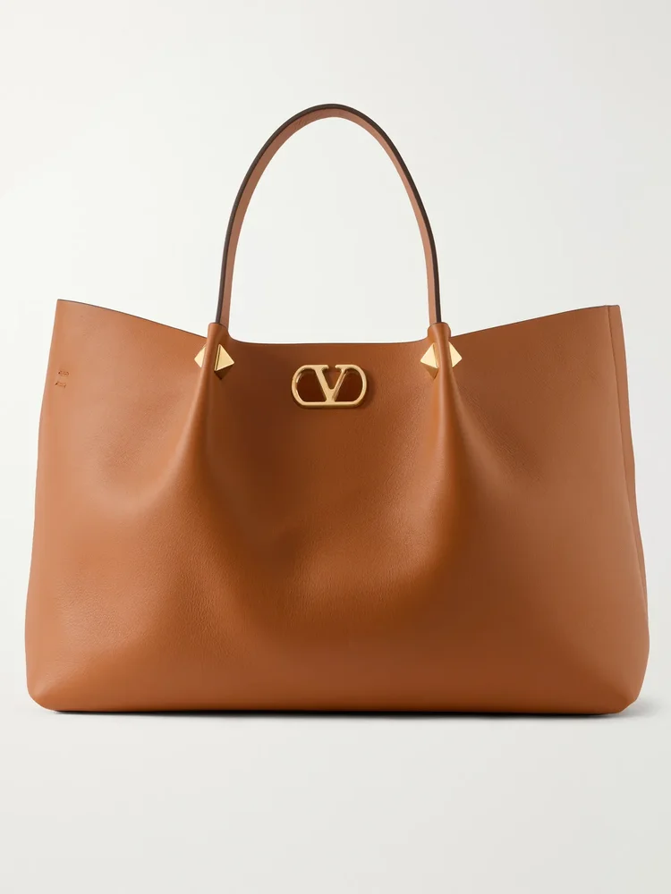 VLogo Signature studded leather tote