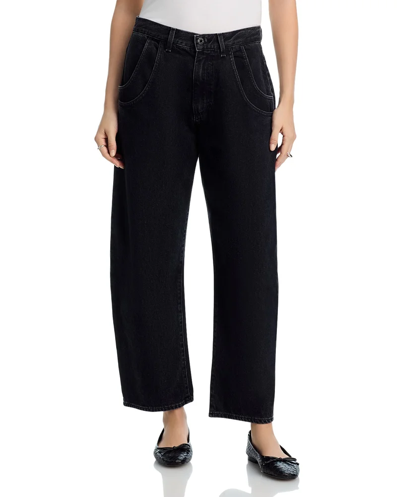 Lenox High Rise Barrel Jeans in Double Stone
