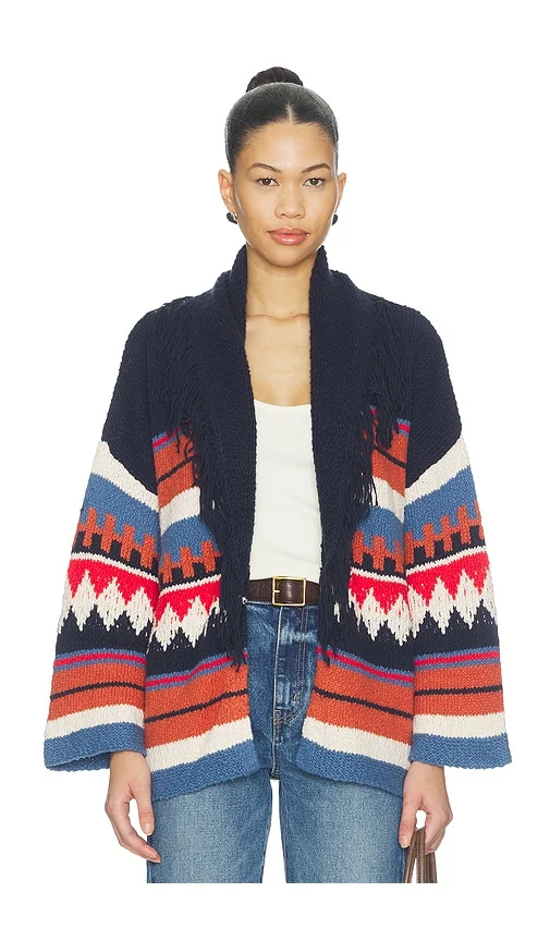 Southwest Fringe Shawl Collar Wrap