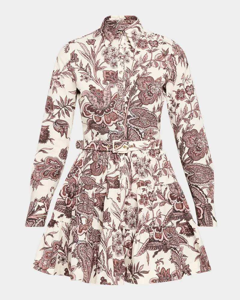 Eugenia Floral Cotton Poplin Tiered Mini Dress