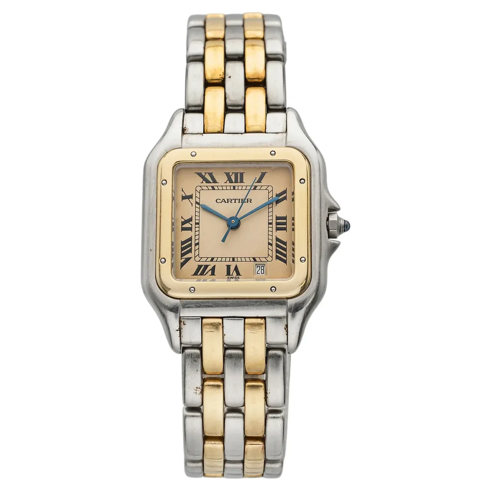 Pre-Owned Panthère de Cartier 83949 Vintage Two-Tone Cream Dial Watch, 27mm