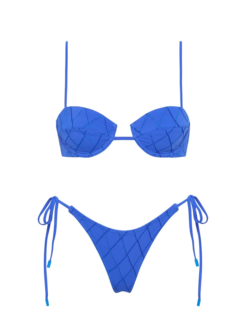 MALA - BANC Blue Balconette Bikini Set | Triangl