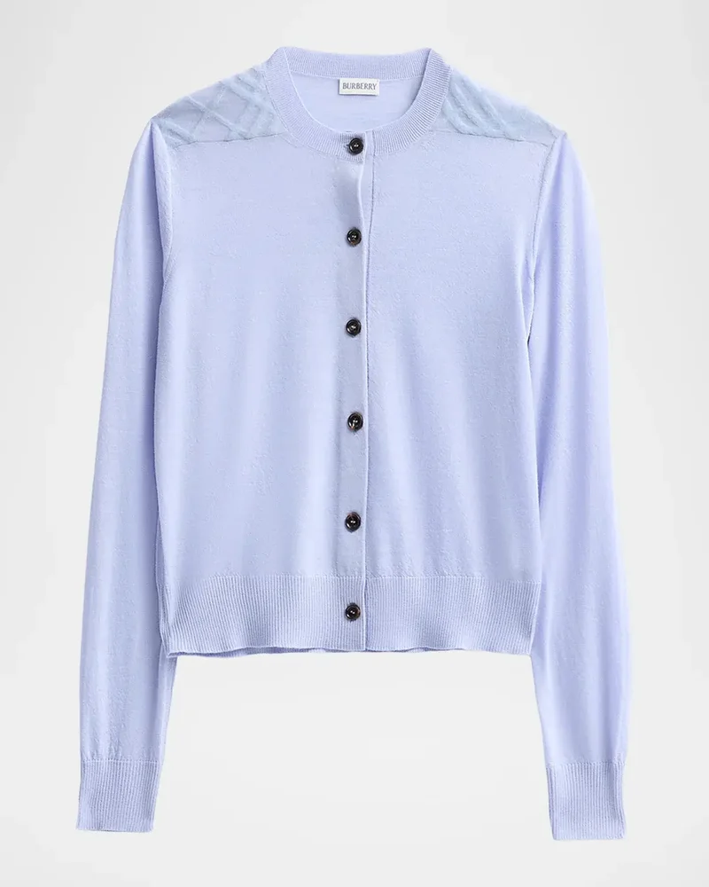 Wendy Wool Check-Shoulder Cardigan