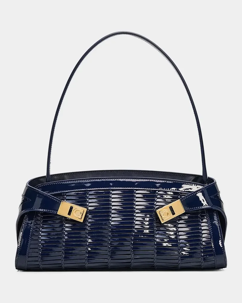 Hug Whispers Patent Leather East-West Shoulder Bag