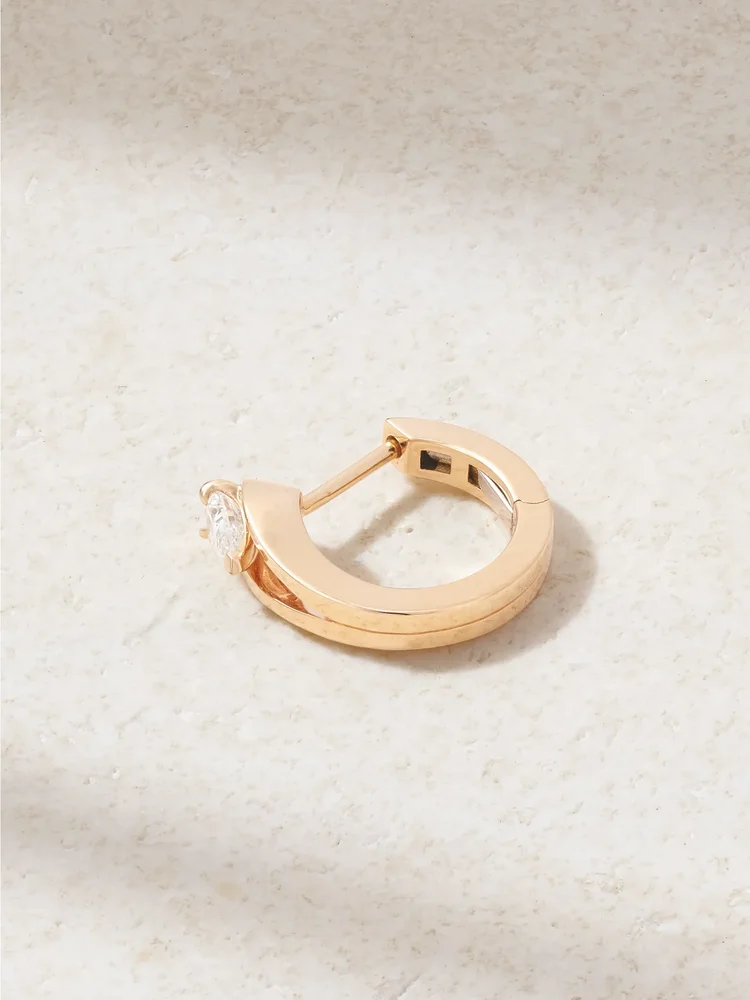 Serti Inversé 18-karat rose gold diamond single earring