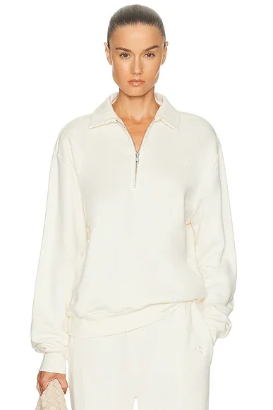 Zip-up Polo Sweatshirt