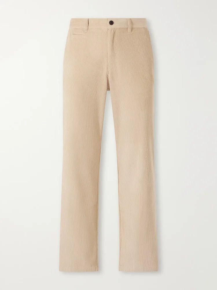 Straight-Leg Cotton-Corduroy Trousers