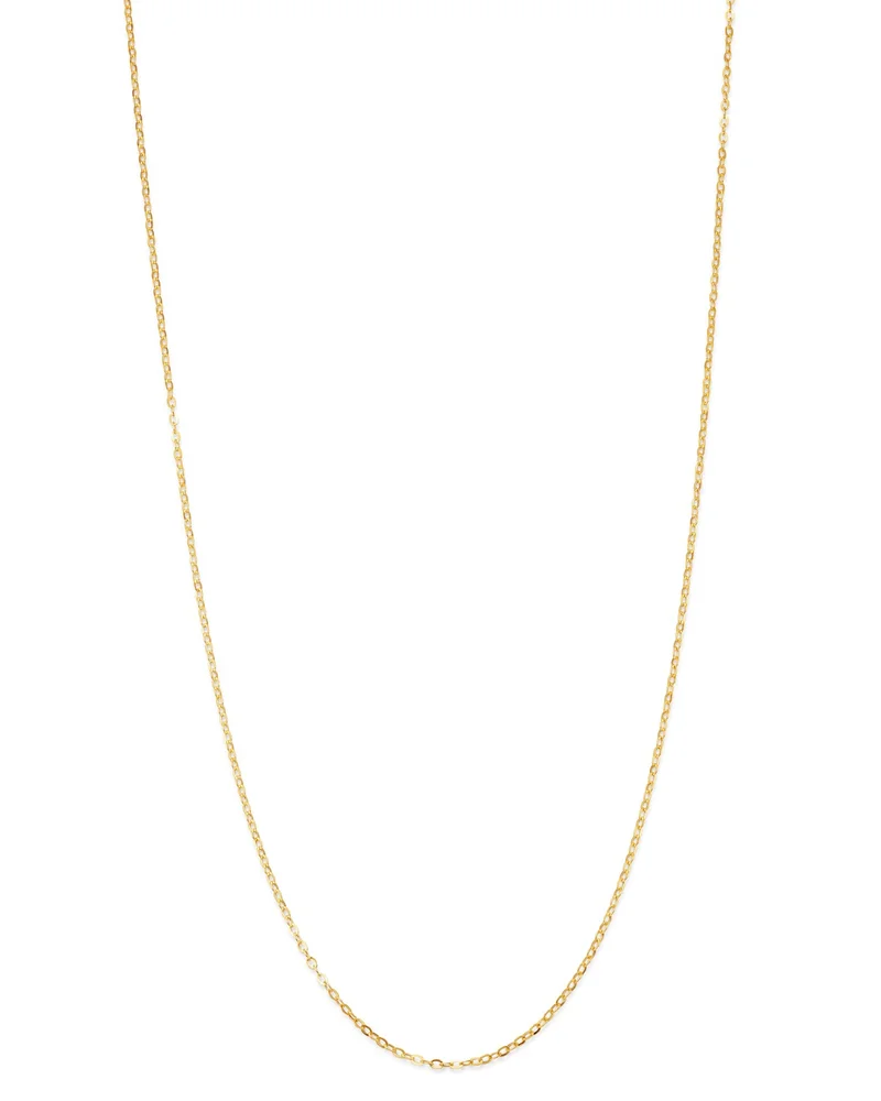 Flat Rolo Link Chain Necklace in 14K Yellow Gold