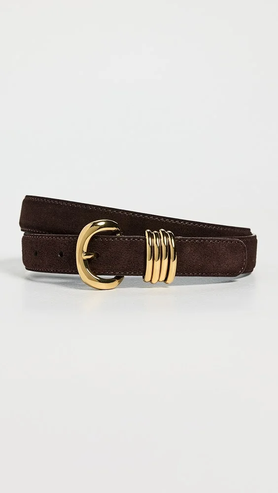 Metal Keeper Belt In Suede