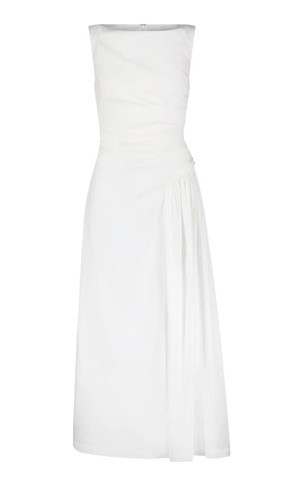 Cotton Poplin Asymmetrical Flounce Dress