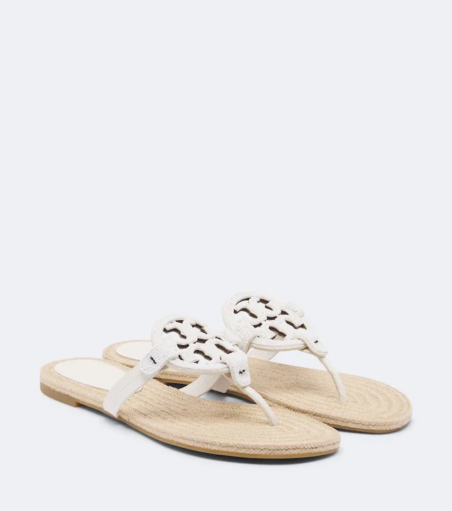 Miller beaded leather thong sandals