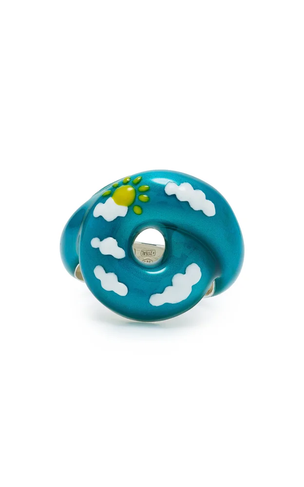 Cloud Tarallo Sterling Silver Enamel Ring