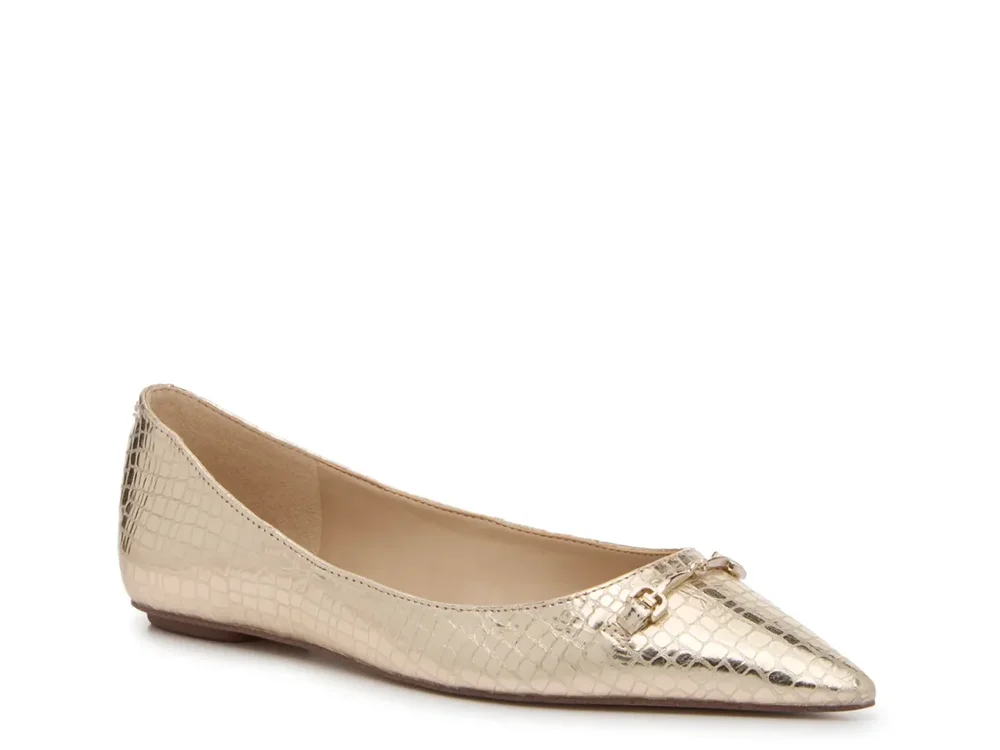 Nori Flat (Gold Metallic Snake Print)