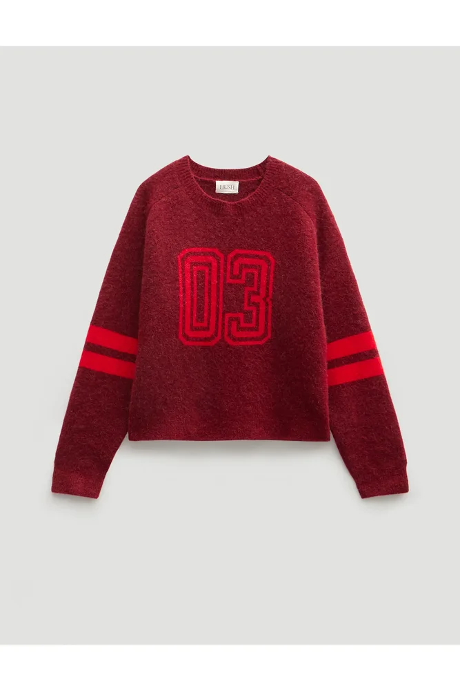 Varsity Jacquard Wool Blend Sweater