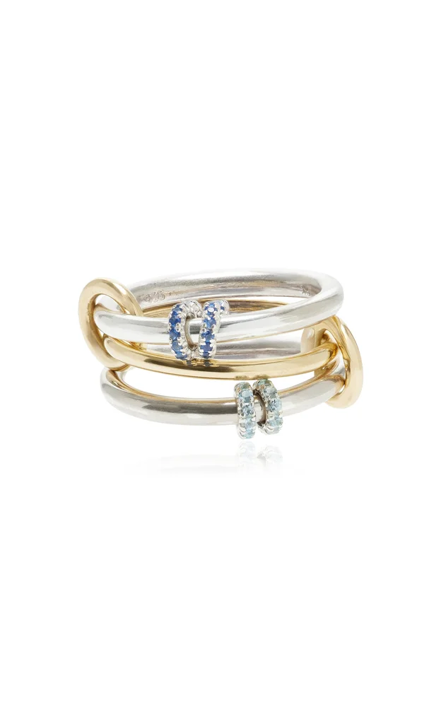 Exclusive La Isla 18K Yellow Gold and Sterling Silver Jovie Bleu Ring